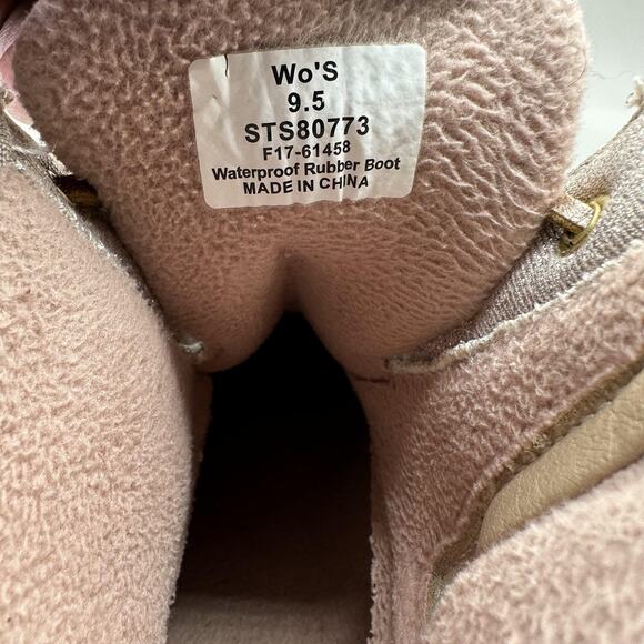 Sperry Duck Boots Womens Size 9.5 Pink Saltwater Winter Waterproof Rubber - Picture 8 of 9